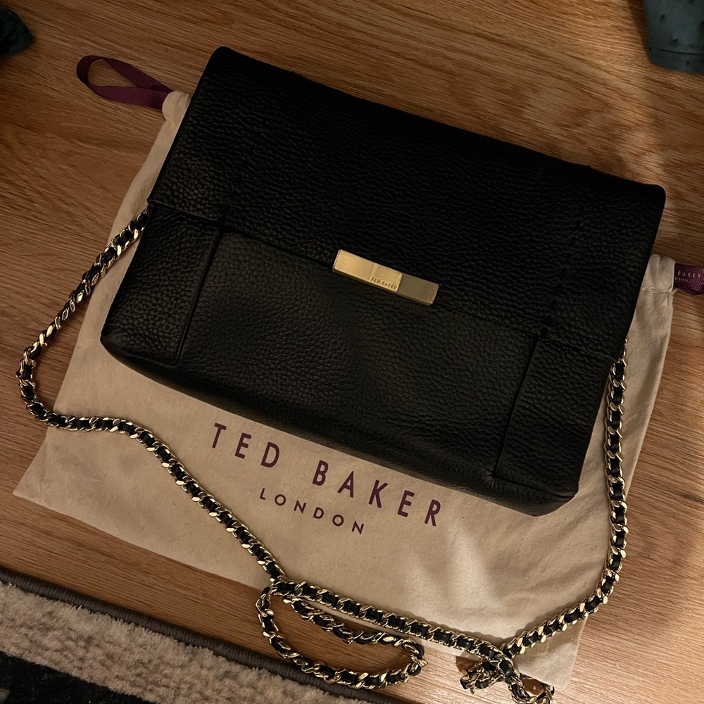 Ted Baker Black Crossbody Bag with Gold Accents